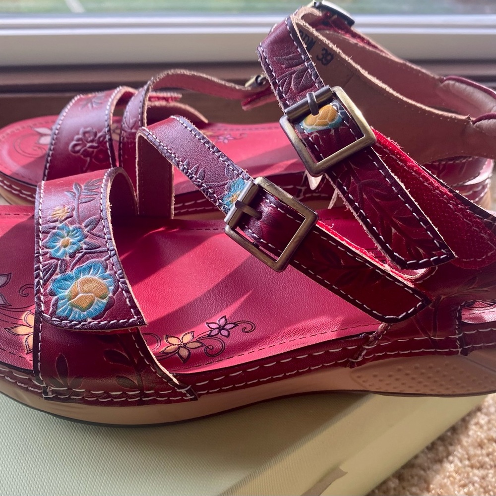 Spring Step L'Artiste Red Multi Sandals